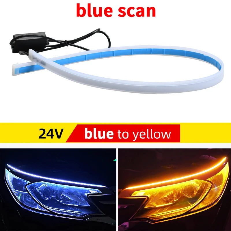 2 Pcs 24v LED Truck Light,for 30cm 45cm 60cm 70cm Truck Headlight Decor Warning Lamp,Yellow Turn Signal Bar,Truck Accessories