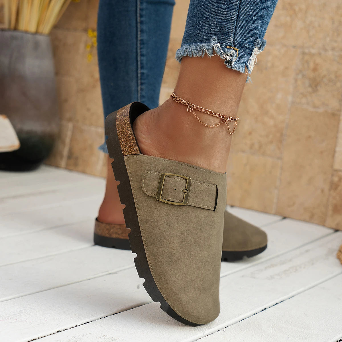 Women's Fashionable Casual Home Shoes, Comfortable Indoor and Outdoor Slip-On Slippers That Can Be Worn in All Seasons