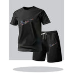 Men's Printed T-Shirt & Sports Shorts Set