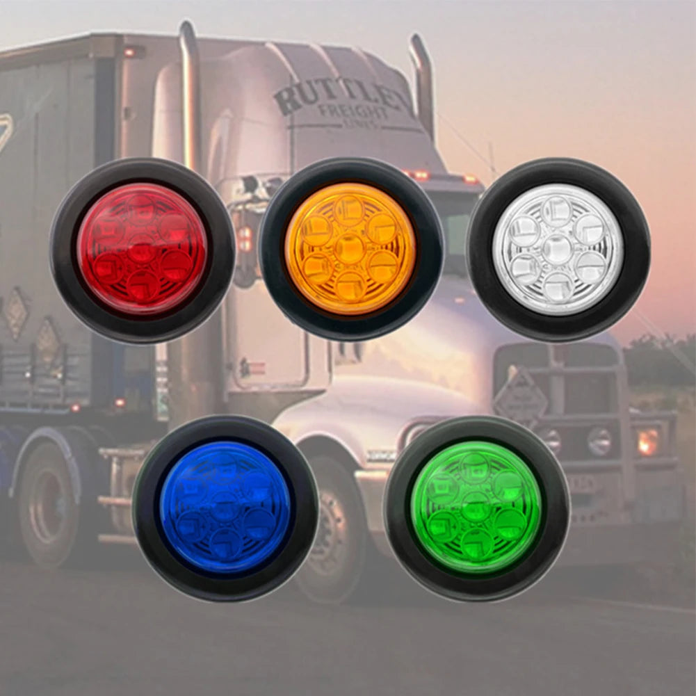 6 LED Indicators 12V 24V Round Trailer Side Marker Light Yellow White Red For Trucks Clearance Lights Truck Turn Signal Lamp