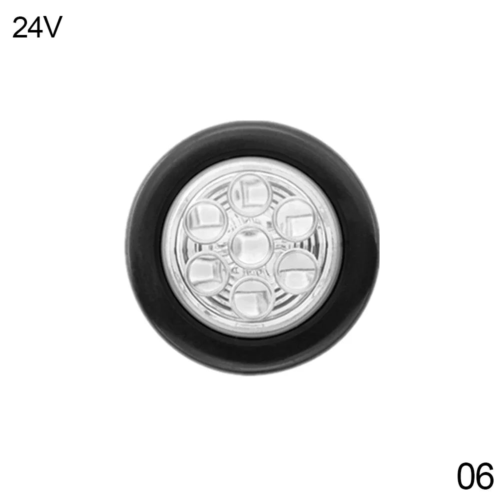 6 LED Indicators 12V 24V Round Trailer Side Marker Light Yellow White Red For Trucks Clearance Lights Truck Turn Signal Lamp
