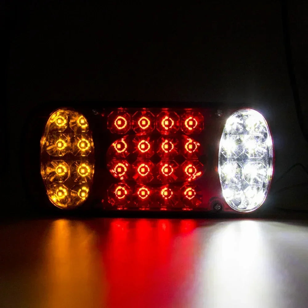 ATVOV 2pcs 12V 24V Truck LED Tail Light Taillight Rear Stop Brake Reverse Light Signal Lamp Indicator Trailer Caravan Van UTE