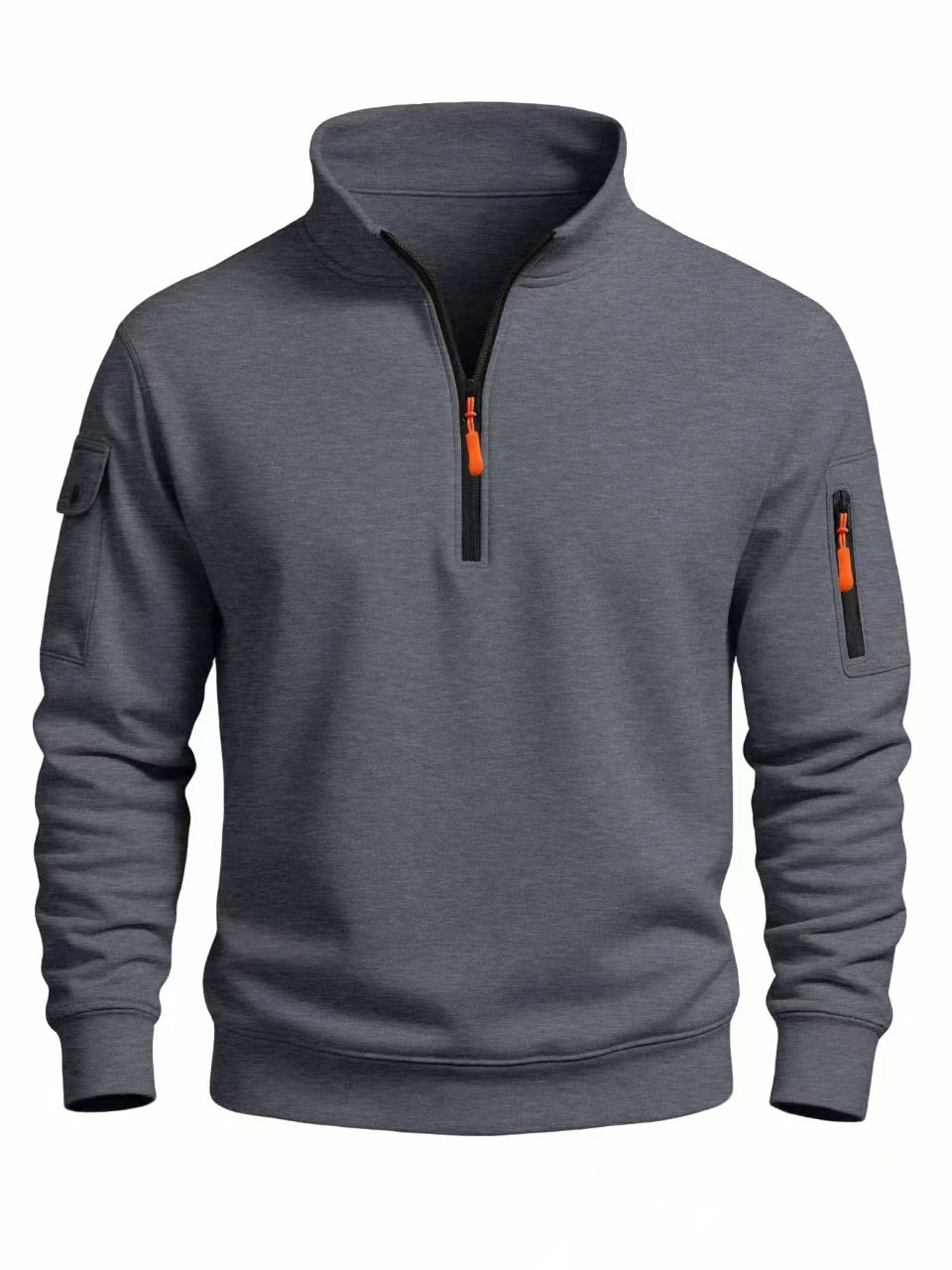 Men's High-Neck Half-Zip Windproof Sweatshirt