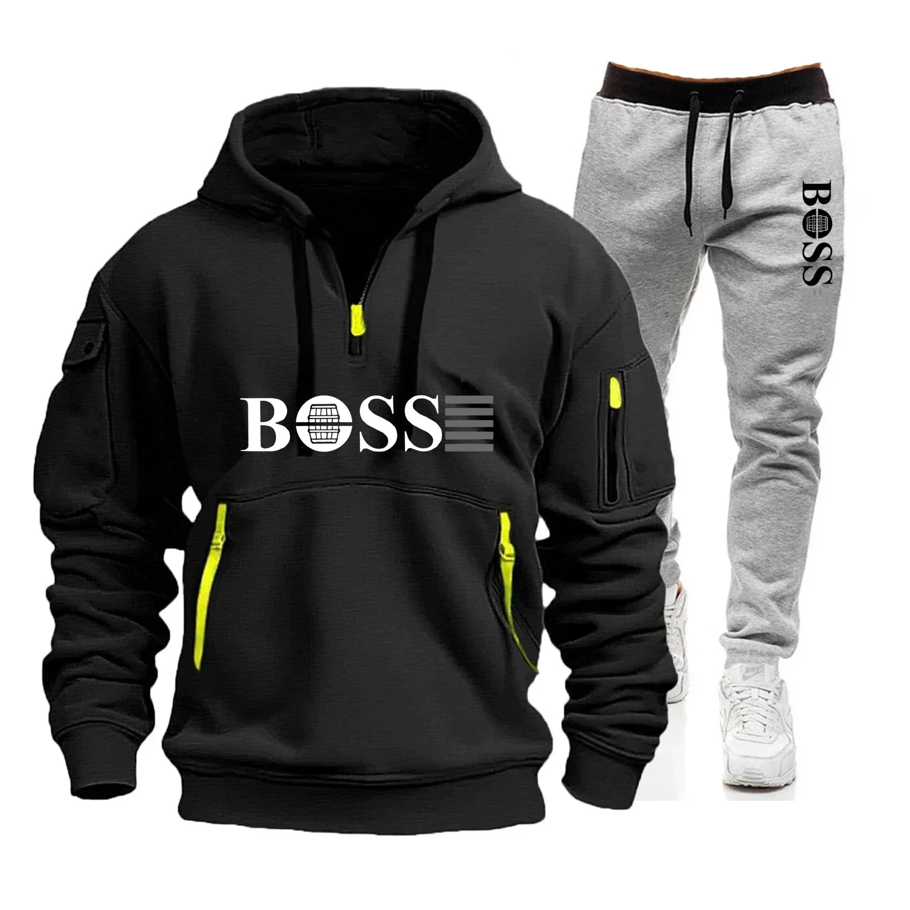 Men's Windproof Pullover Hoodie & Jogger Set
