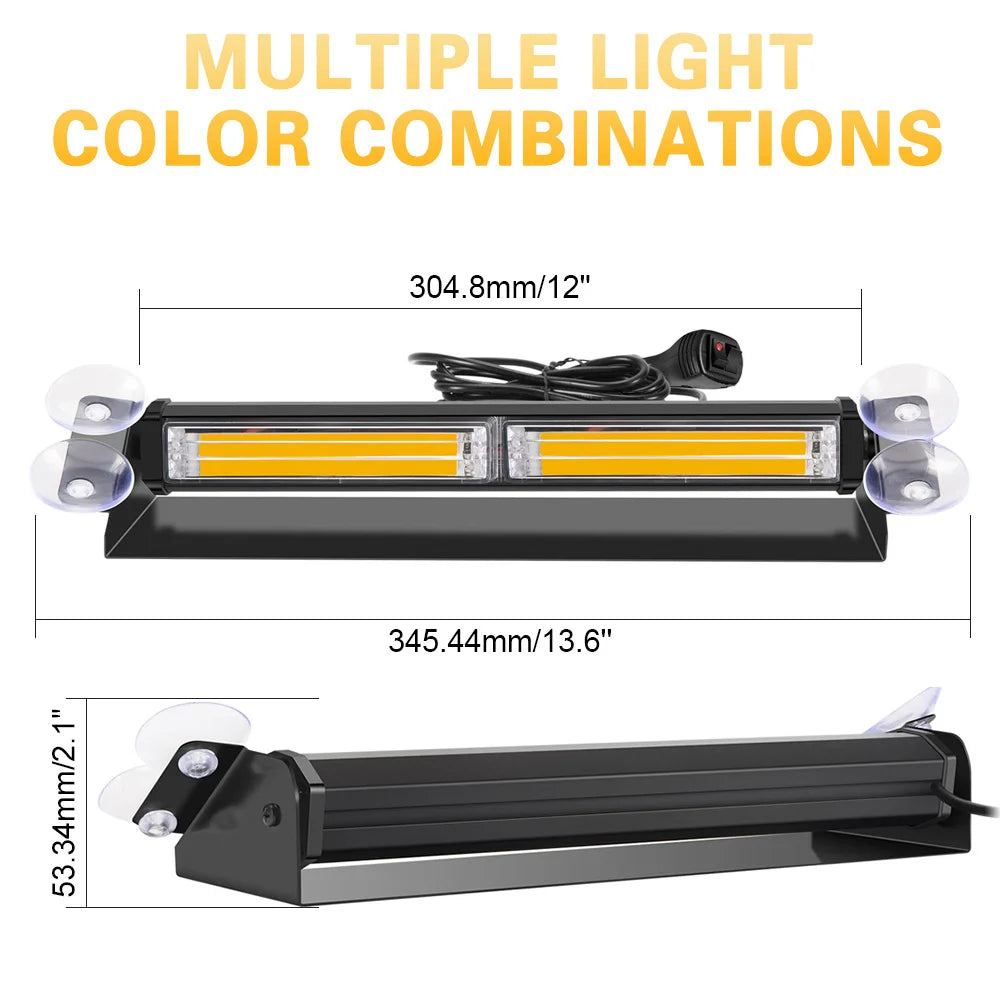Car Strobe Light Flasher Vehicle Windshield Day Running Flashing LED Warning Signal Lamp Police Emergency Lights for Rv  Boat