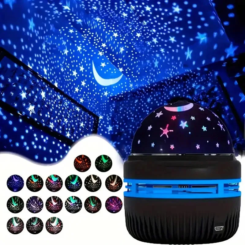 Colorful LED Galaxy Magic Ball Projector — Star Night Light for Home
