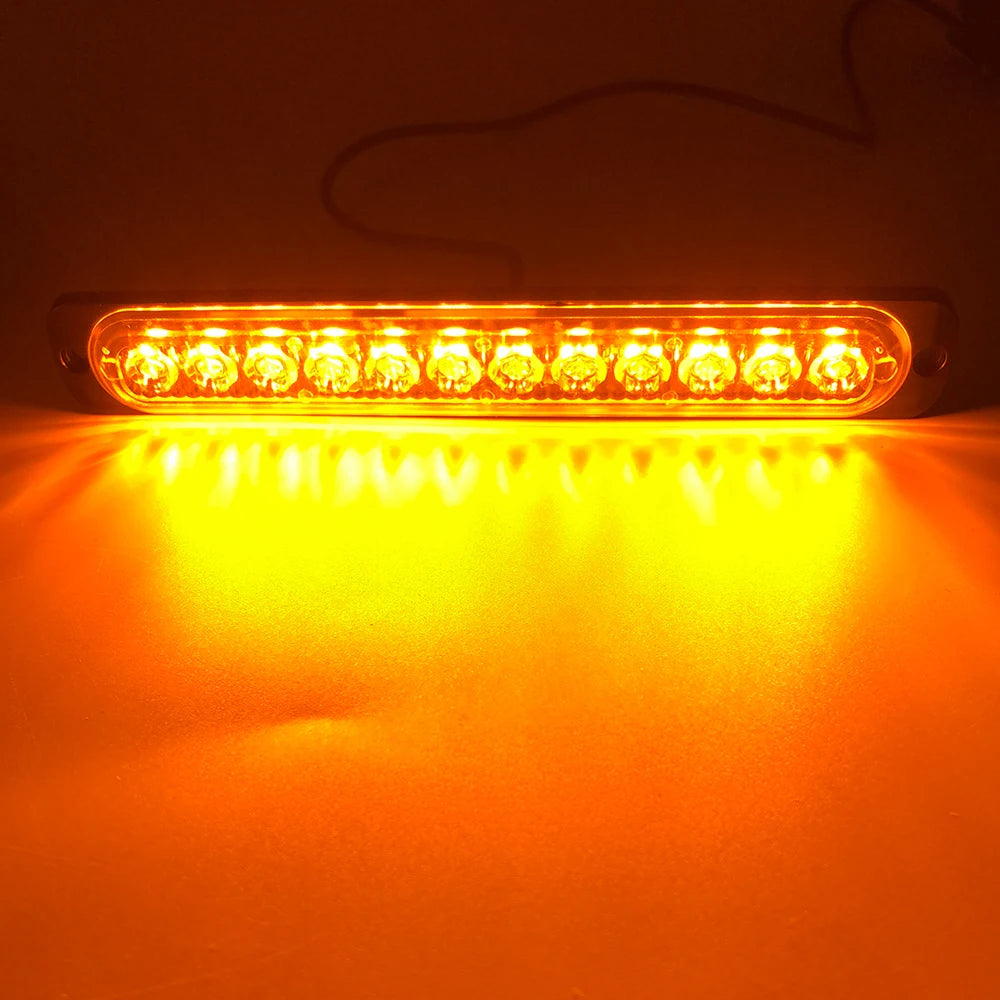 12 LED Strobe Warning Light  Police Lights Tail Lamp Led Side light 18 Flashing Modes for Car Truck Light 12V 24V White Yellow
