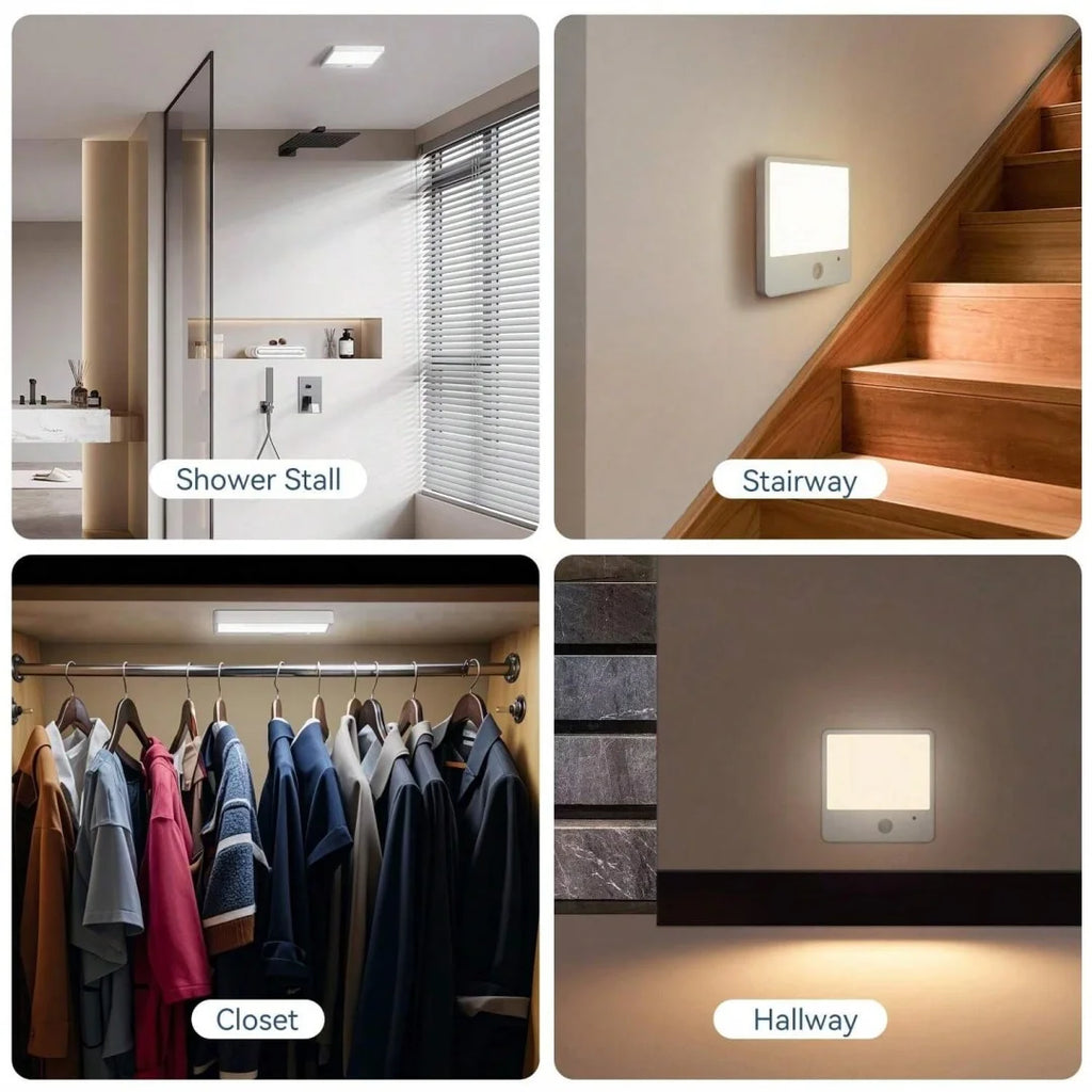 Cordless LED Motion Sensor Night Light, 4000mAh USB Rechargeable LED Light with Remote Control, Smart Sensor Light for Stair Cab