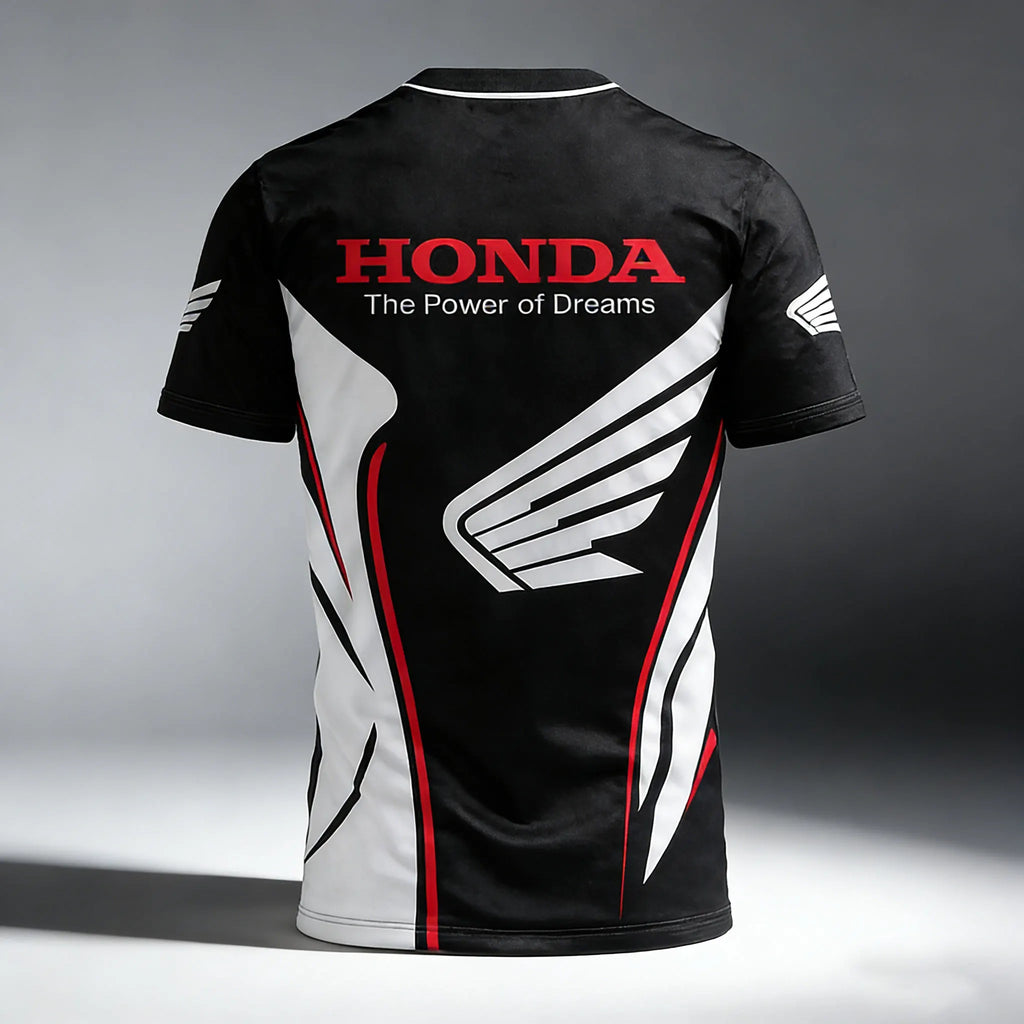 Honda Themed Commemorative Short Sleeved T-Shirt Trendy Car Fan Collection Daily Wear Mechanical Hot Blooded Sports Neat Clean