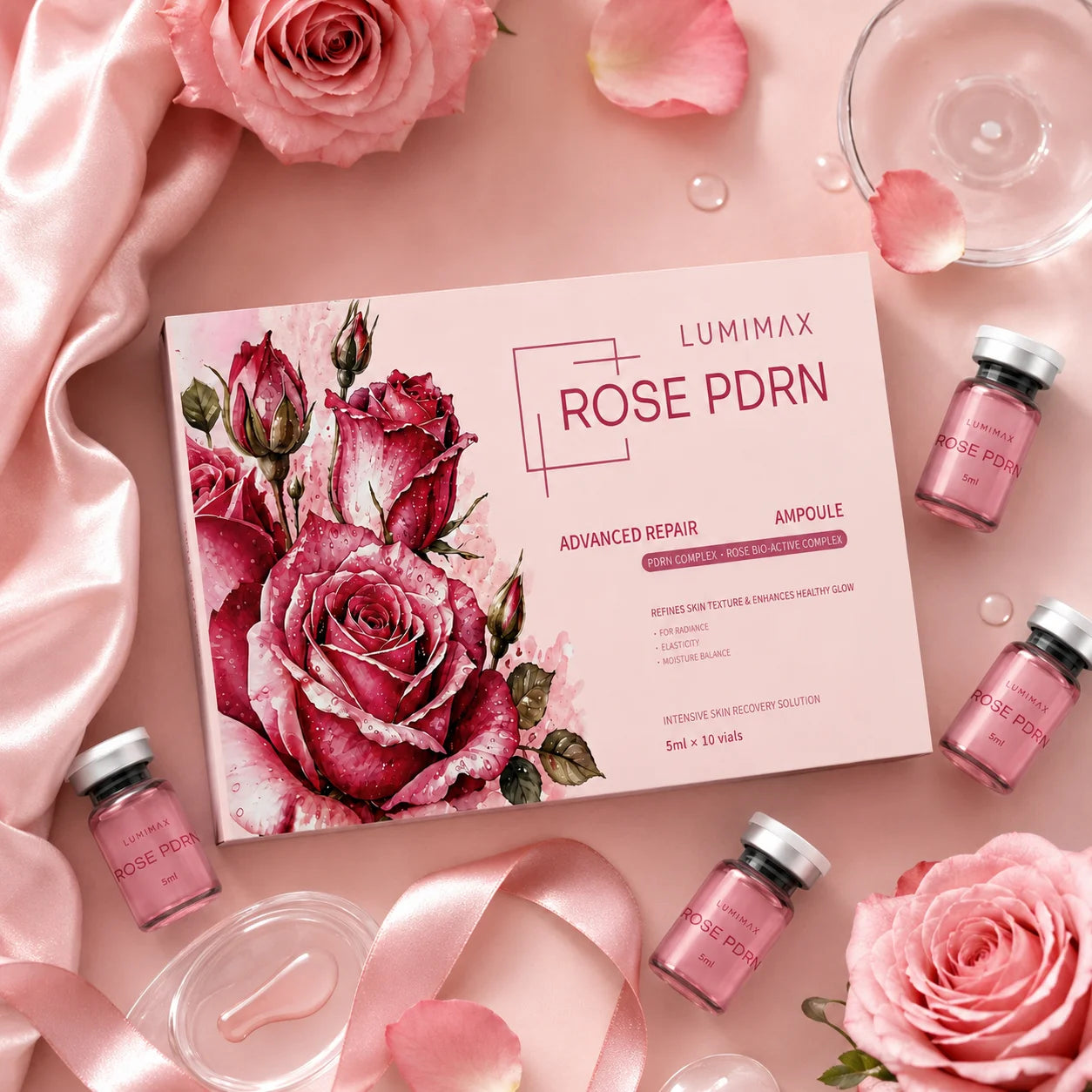 Korean Skin Care ROSE PDRN Serum Pink PDRN Collagen Essence Firming Hydrating  Brighting Face Care 5ML*10vial Beauty Product