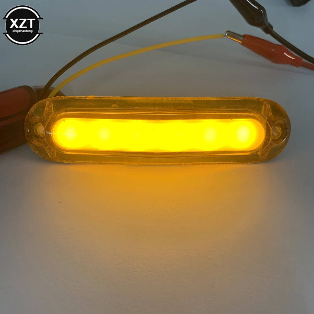 12V 24V Truck Side Marker Lights 6LED Car External Lights Indicators Warning Tail Lamp For Trailer Truck Lorry Boat