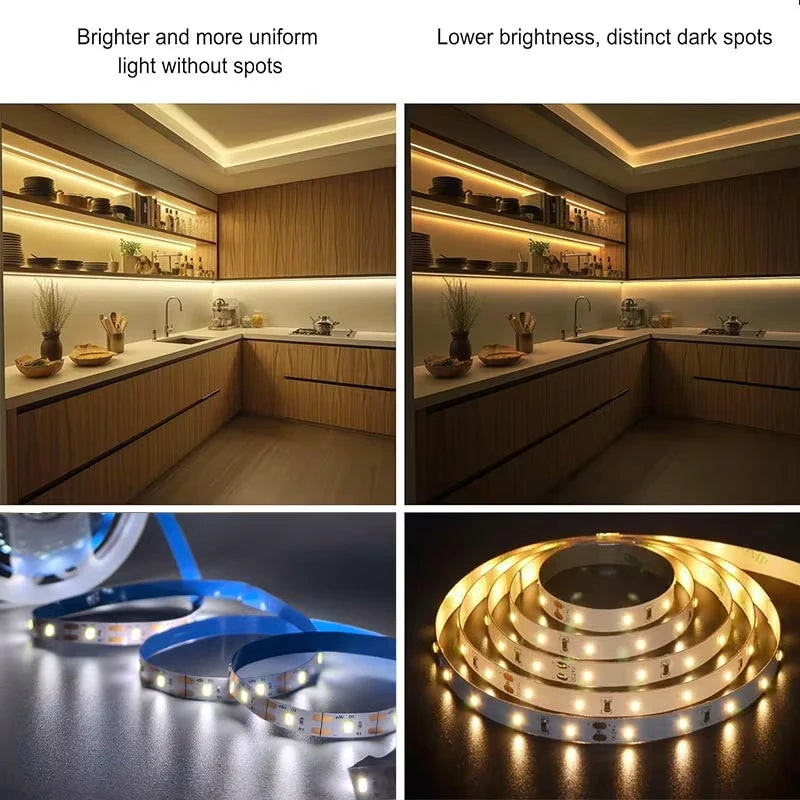 LED Motion Sensor Strip Light 1/3/5M LED Closet Light Battery Powered Wall Light for TV Beds Stair Cabinets Home Decoration