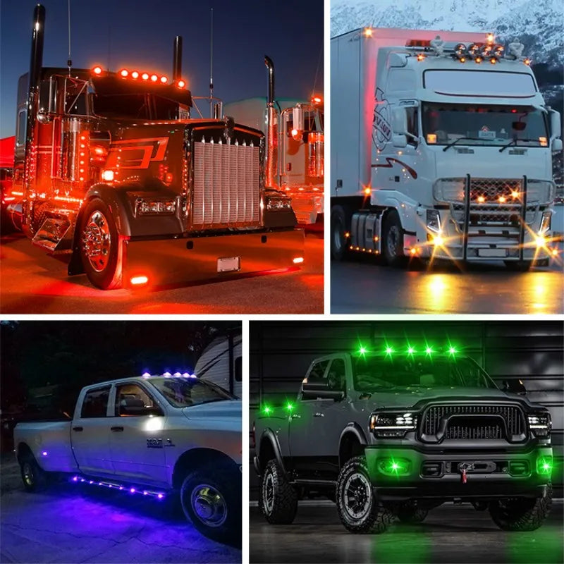 10 Pcs LED Round Trailer Side Marker Light Auto Indicators Car External Lamp for Trucks Clearance Lights Truck Turn Signal Lamp
