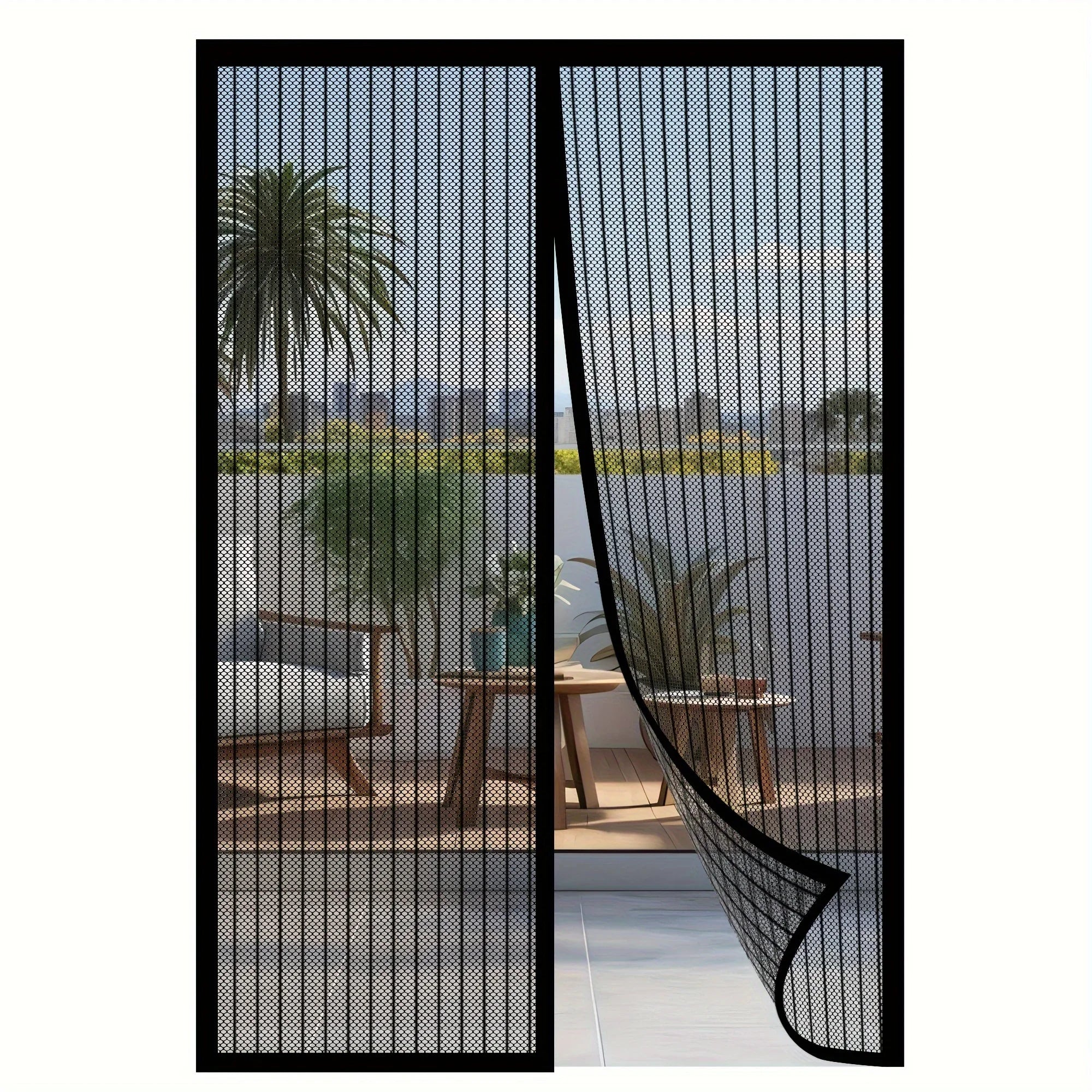 Heavy-Duty Magnetic Screen Door - Self-Sealing, Hands-Free Mesh for Insect Protection, Pet & Youngsters Friendly