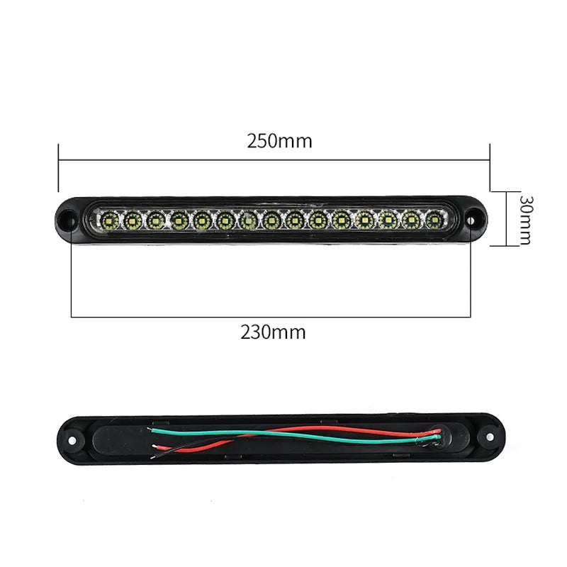 15LED Car Rear Tail Light Stop Brake Lamp 12V 24V Waterproof Truck Side Marker Indicator Clearance Light
