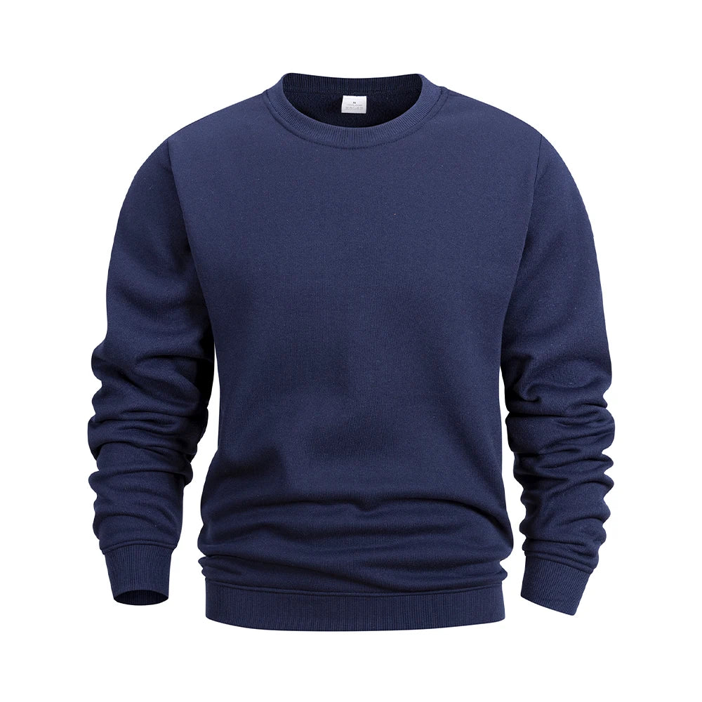 Mens Basic Hoodies Crew Neck Sweatshirts Men Fashion Casual Sport Round Neck Pullover Streetwear Solid Hoodie