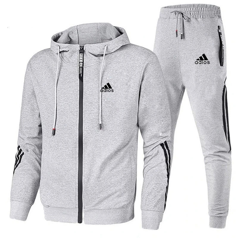 Spring Autumn Men Tracksuits Sets Long Sleeve Hoodie+Jogging Trousers 2 Piece Fitness Running Suits Sportswear Casual Clothing