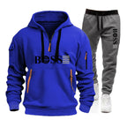 Men's Windproof Pullover Hoodie & Jogger Set