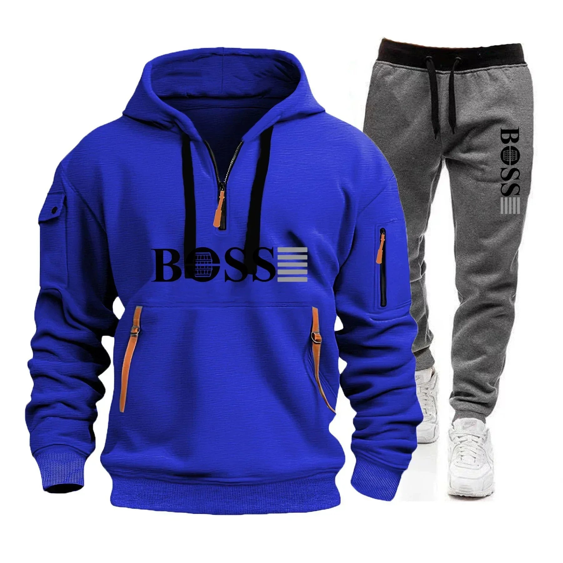 Men's Windproof Pullover Hoodie & Jogger Set