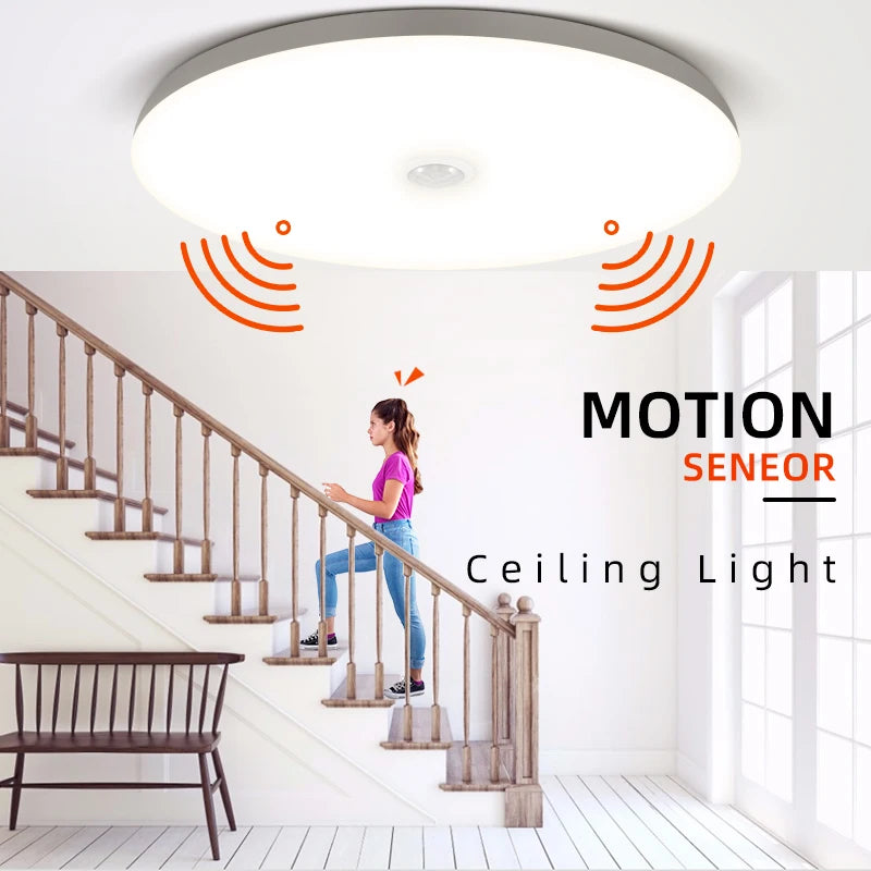 LED Motion Sensor Ceiling Lamp Night illumination  Street Bedroom Ceiling Hanging Light LED Corridor Radar Induction Chandeliers