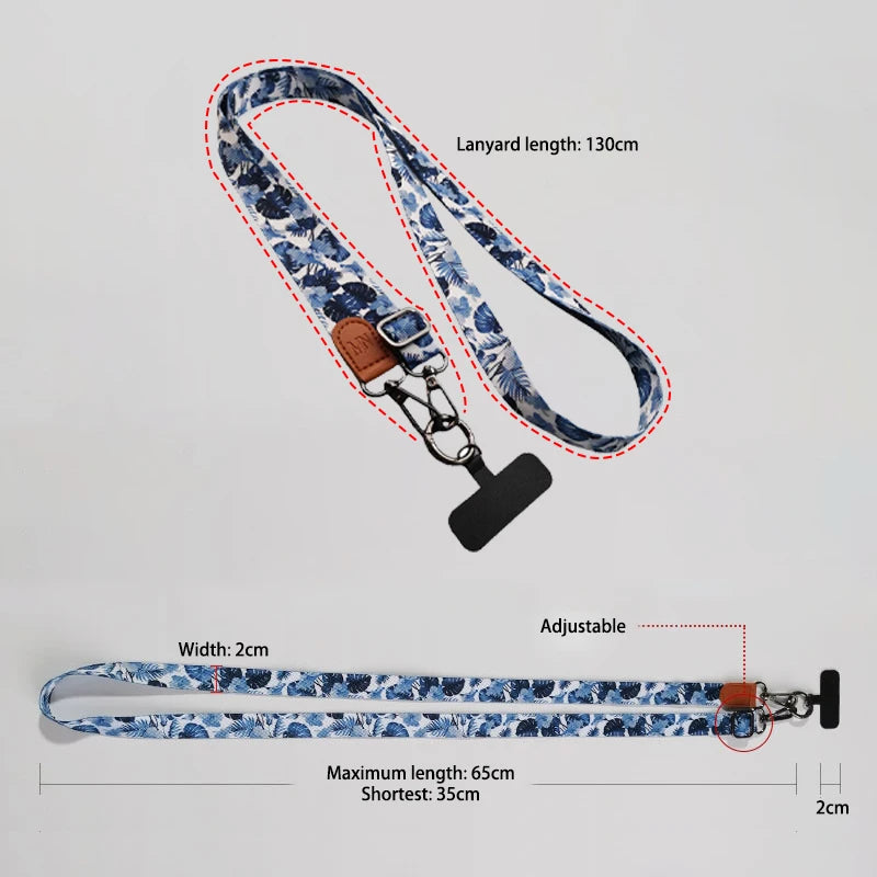 Crossbody Phone Lanyard Neck Strap Adjustable Shoulder Straps Rope with Universal Clip Card for All Cell Phone Case Accessories