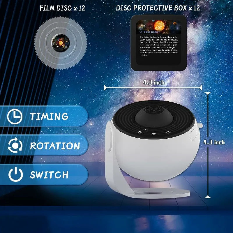 LED Galaxy Projector Night Light — 360° Rotating Planetarium Lamp