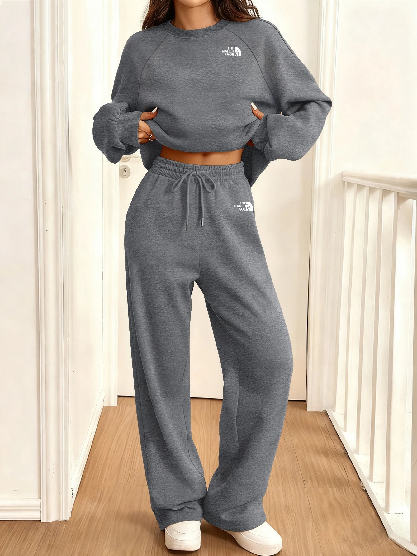 2026 Women's Tracksuit Autumn Fashion Round-Neck Sweatshirt Two Pieces Outfit Comfortable Daily Street Fitness Jogging Suit