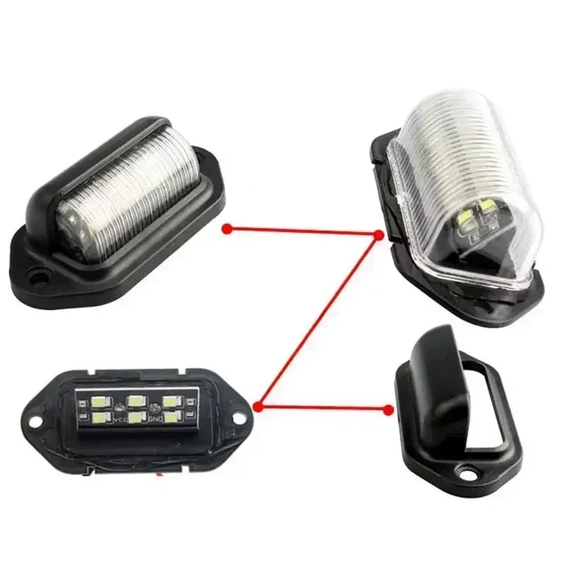 1/2pcs Truck Side Marker Lights 6 LED Bulbs 12V 24V For SUV Truck Trailer Van Tag Step Lamp Motorcycle Signal Lamp Universal