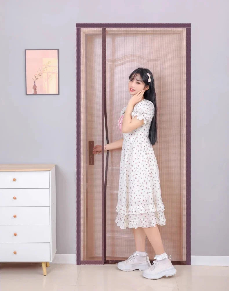 Magnetic screen door curtain,mosquito control,insects,flying insects,pests,automatic closing, mosquito net，magnetic screen door