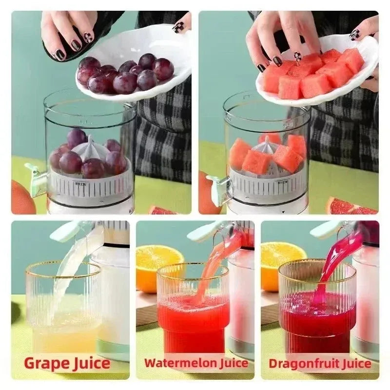 Portable Electric Juicer USB Rechargeable Wireless Mini Fruit Blender Automatic Juice Squeezer for Home Travel Office