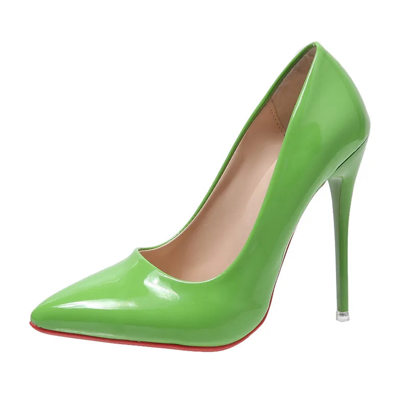 Women's Shoes Red Sole High Heels Sexy Pointed Toe 12cm Pumps Stiletto Women Wedding Shoes Plus Size Dress High Heels Tacones