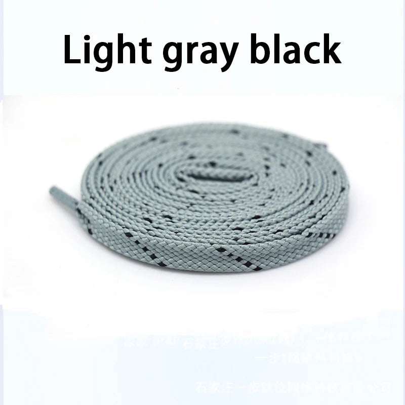 1Pair Mixed Color Shoe Laces Black and White Stripe Double Flat Shoelaces Sneakers Casual Shoes Shoelace