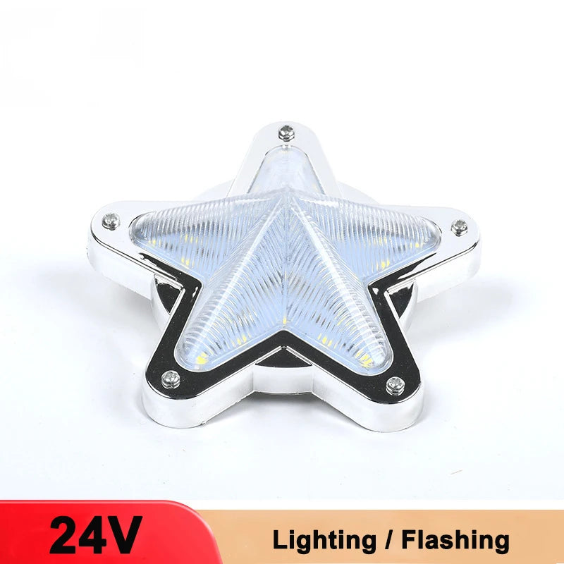 Truck 24V Side Light LED Star Width Light Bus Tail Light Trailer Signal Light Decorative Flashing Strobe Warning Light