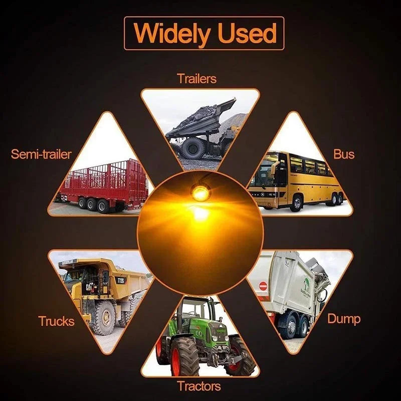 10Pcs LED Side Marker Lights 12V/24V Truck Warning Tail Light Trailer Lorry Car Caravan Boat Turn Signal Lamp Indicators Light