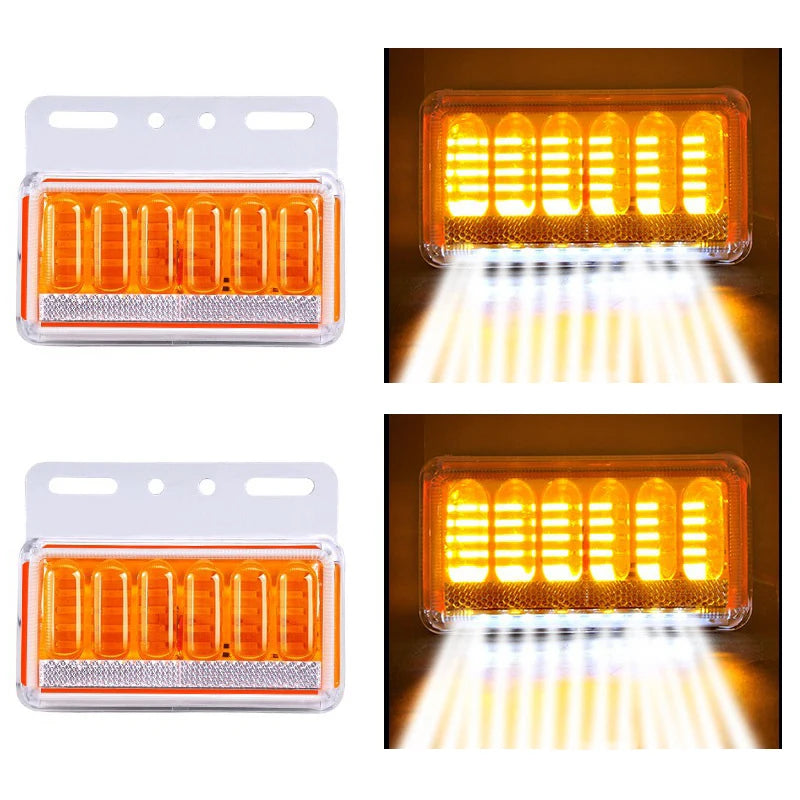 4PC 24V LED Side Light Trailer Truck External Lights Signal Indicator Lamp Warning Wide Turn Tail Light Trailer Lorry Waterproof