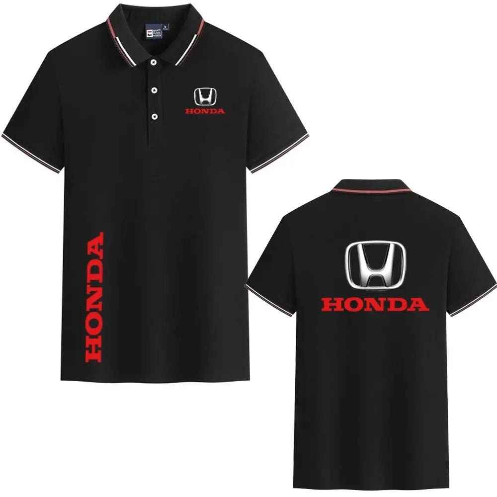 Honda motorcycle riding T-shirt, high-quality lapel polo shirt, successful business people daily commuting casual men's clothing