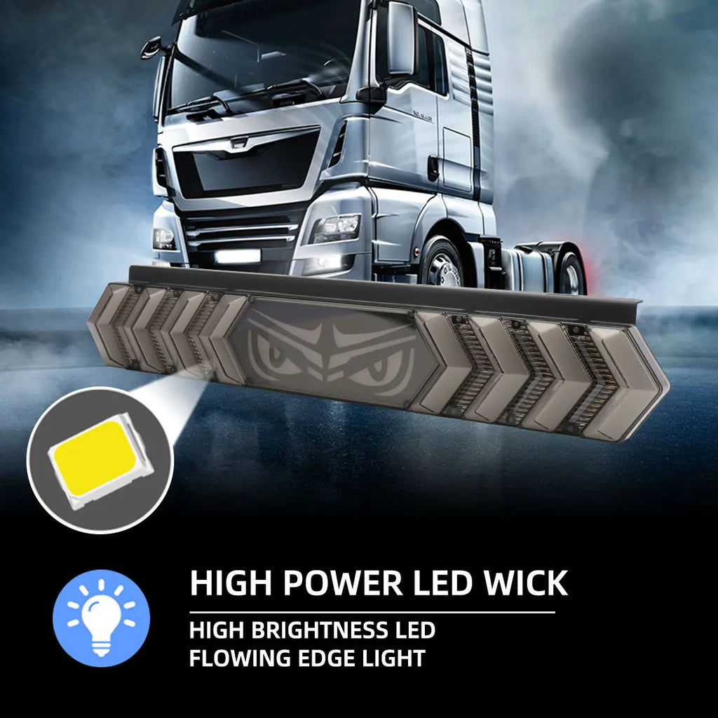 1PCS 12/24V Truck Tail Light RGB Flash Strobe Devil Eyes Indicator Lamp Brake Turn Signal Dynamic Flowing Brake Rear Taillight