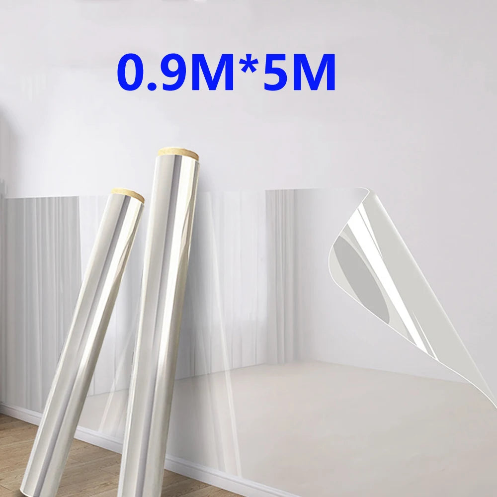 3/5/10m Transparent Electrostatic Protective Film Self Adhesive Oil Proof Wall Sticker Wallpaper Waterproof Film Home Decor