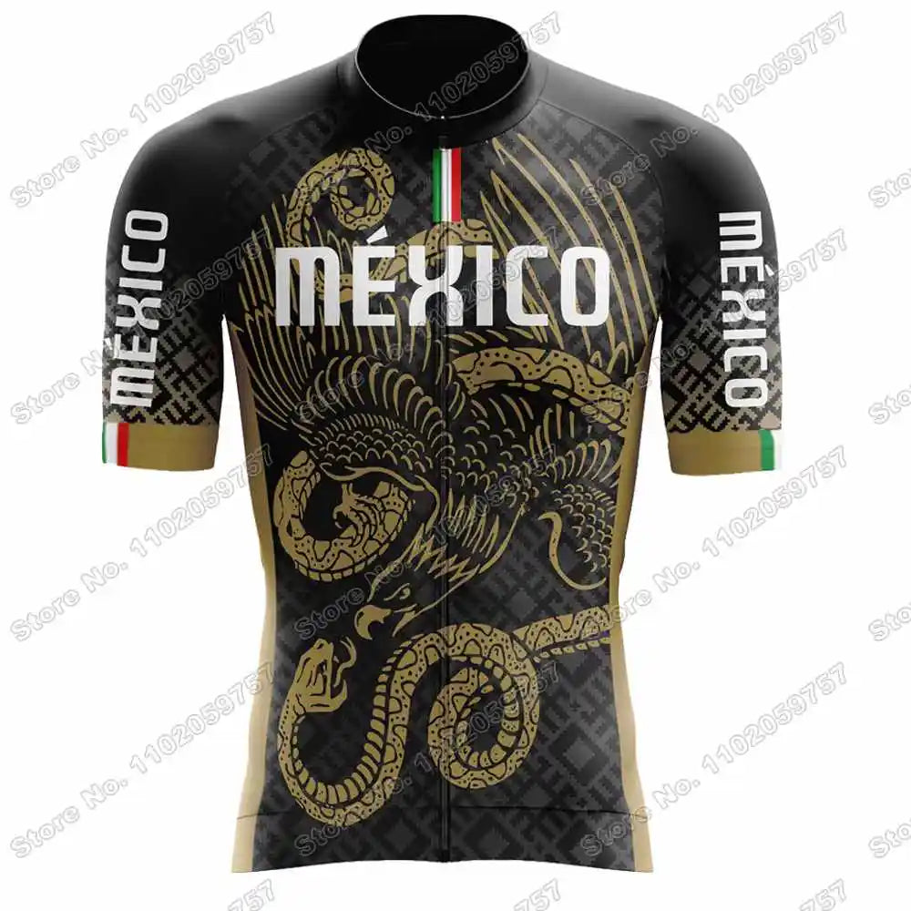 2026 Mexico Cycling Jersey Set The United Mexican States Cycling Clothing Mexican national emblem Eagle and Snake Road Bike Suit