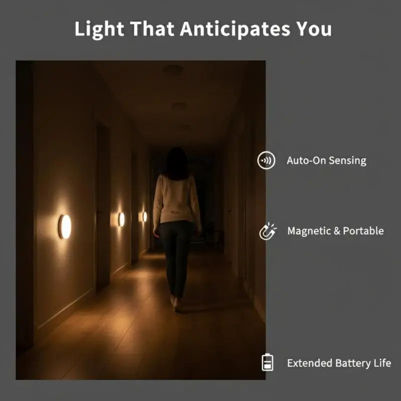 Motion Sensor LED Night Light USB Rechargeable Night Lamp For Kitchen Cabinet Wardrobe Lamp Staircase Wireless Closet Light