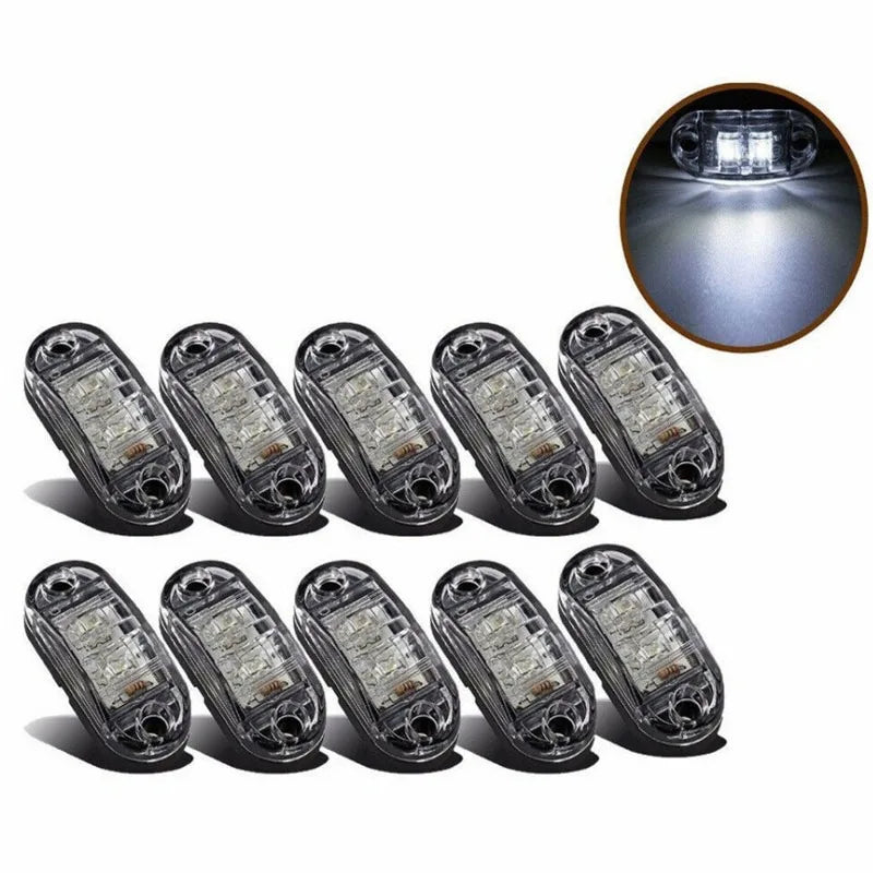 10PCS 12V 24V Truck Lorry for Warning Light 3 LED Light Oval Clearance Trailer Truck LED Side Marker Lamp
