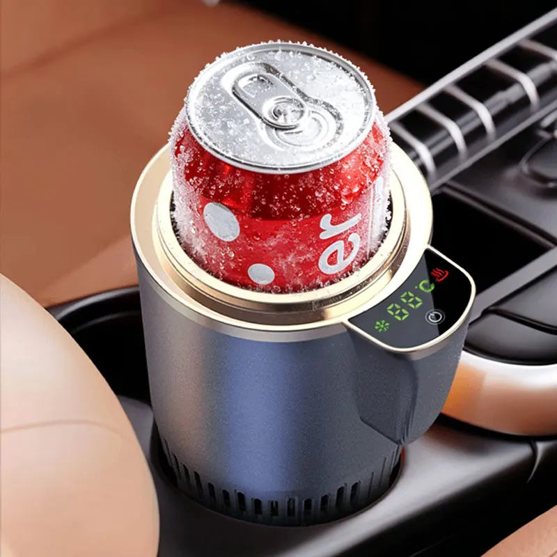 2 in 1 Smart Car Home Thermo Electric Cup Fast Cooling Heating Drink Warmer Cooler Large Screen Big Buttons 12V Plug and Play