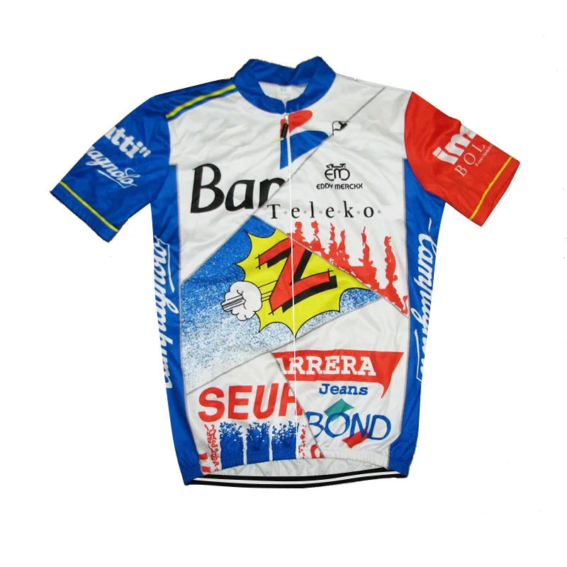 Retro Cycling Jersey Men Bike Shirt Short Sleeve Breathable Triathlon Wear Clothing Mtb Jersey Ropa Ciclismo