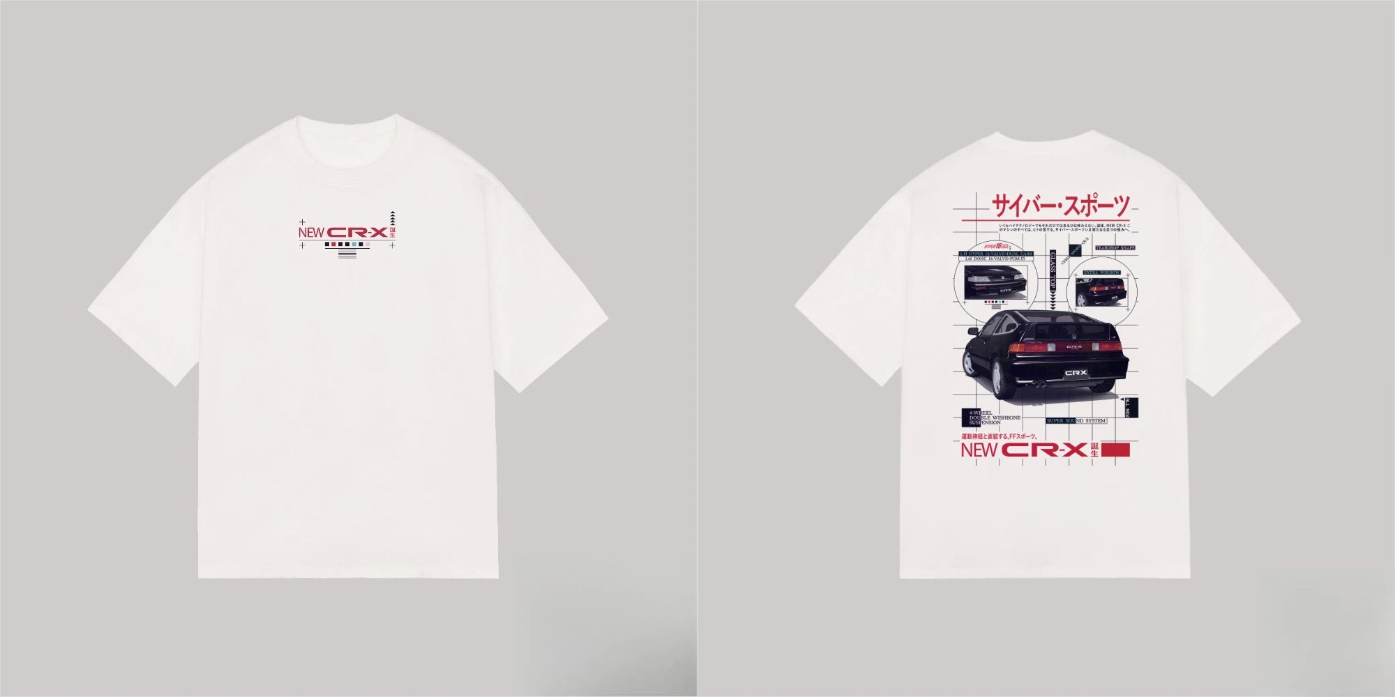 Honda Men's and Women's T-shirt Summer Cotton Tee Honda Vintage JDM Short-sleeved Spring and Autumn Motorcycle Cycling Top