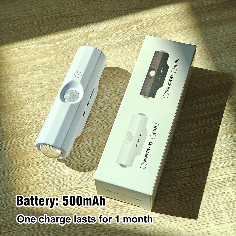 LED Motion Sensor Night Light, USB-C Rechargeable Adjustable Wall Light,  Wireless Stick-On Lamp for Bedroom Hallway Closet