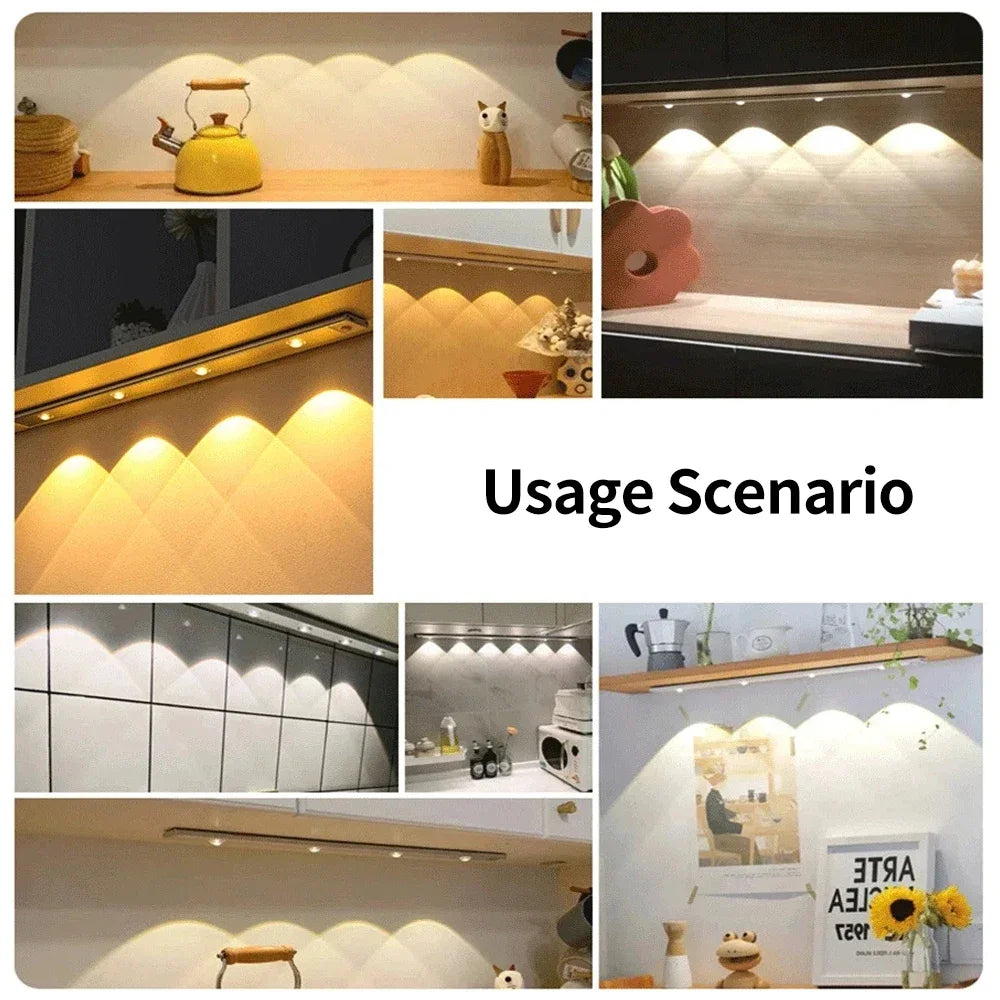 LED Motion Sensor Night Light 3 Colours Changing Eye Protection Desk Light Cabinet Decorative Light Indoor Night Lighting