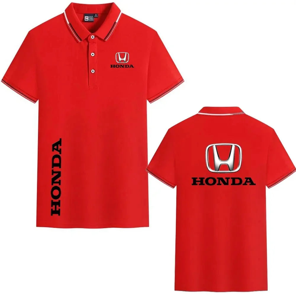 Honda motorcycle riding T-shirt, high-quality lapel polo shirt, successful business people daily commuting casual men's clothing