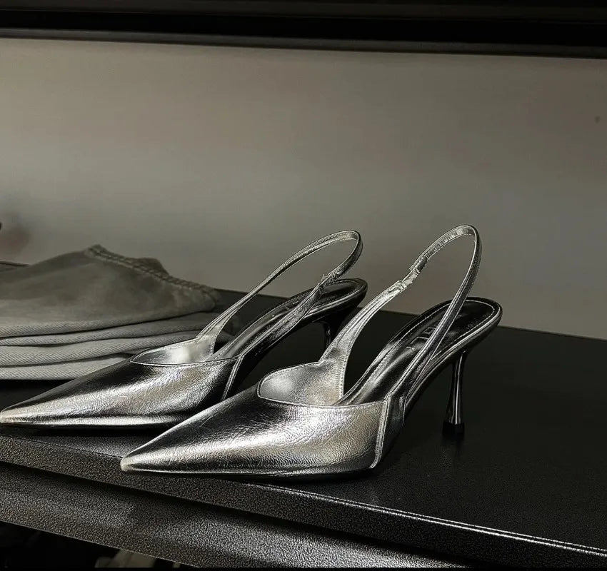 High Heeled Sandals Women Pointed Toe Elegant Shoes Sexy Fashion Pumps 2025 New Luxury Designer Brand Dress Zapatillas De Mujer