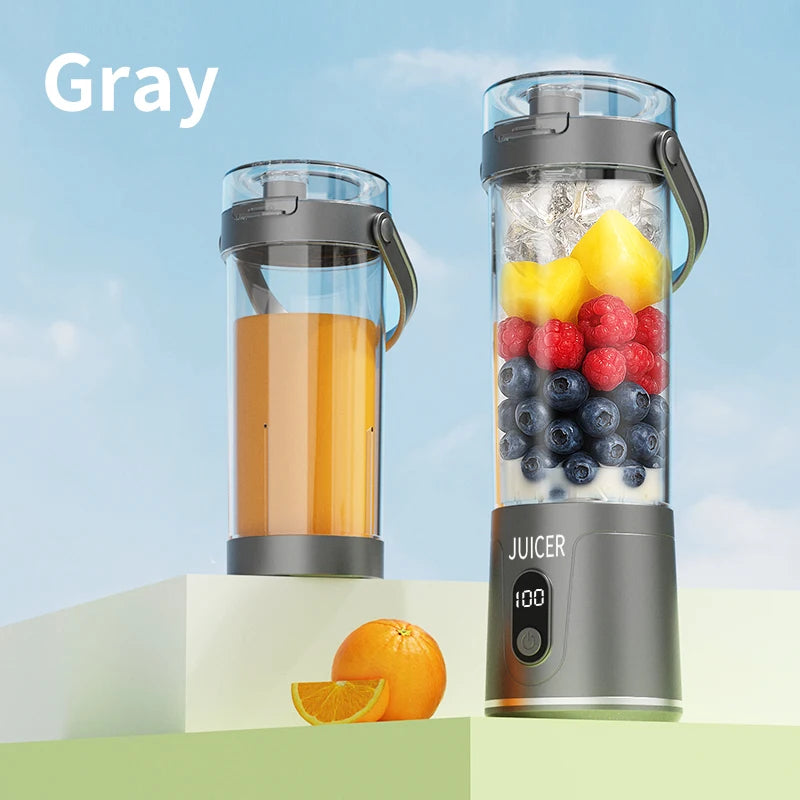 Portable Blender 600ML Electric Juicer Fruit Mixers 4000mAh USB Rechargeable Smoothie Outdoor Fresh Fruit Blender Personal Juice