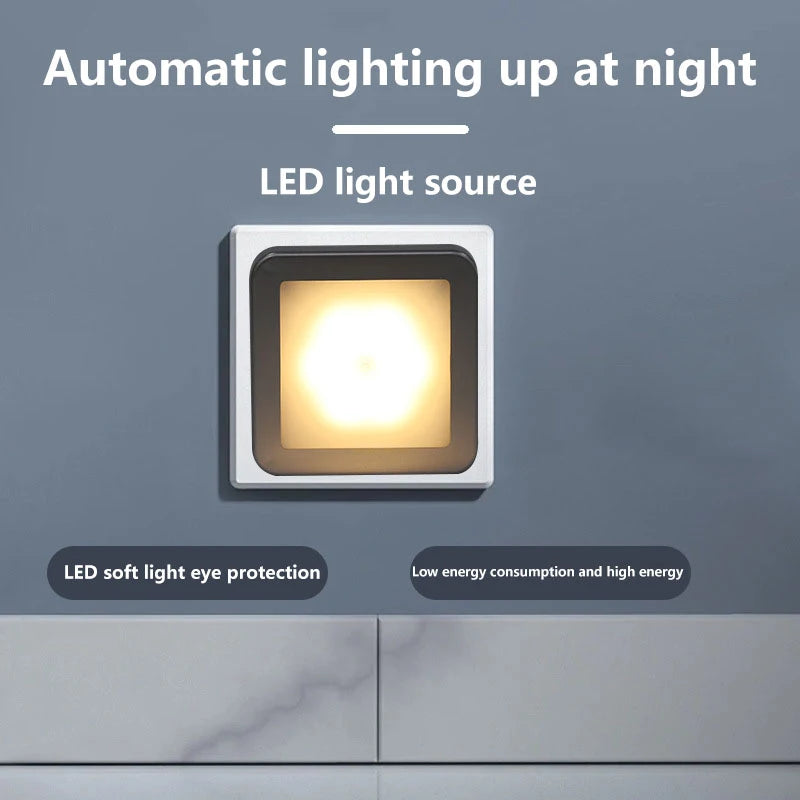 Motion Controlled Human Body Sensor LED Night Light Smart Battery Operated For Baby Room Hallway Pathway Home Light